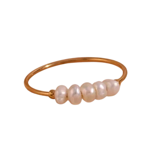 Bague perle or