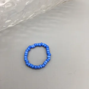 Bague En Perle De Rocaille Bleu Fonce 2