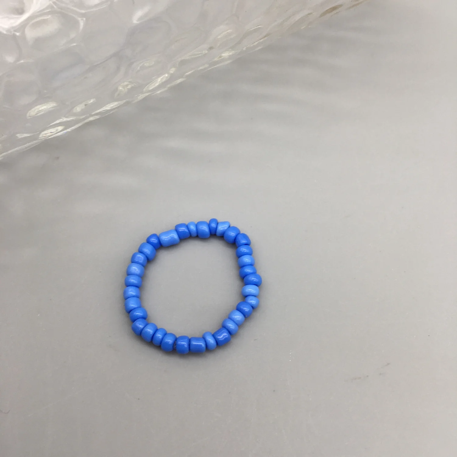 Bague En Perle De Rocaille Bleu Fonce 2