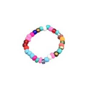 Bague en perle de rocaille multicolore