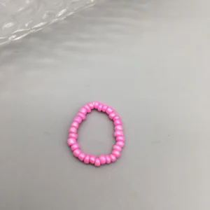Bague En Perle De Rocaille Rose Fonce 2