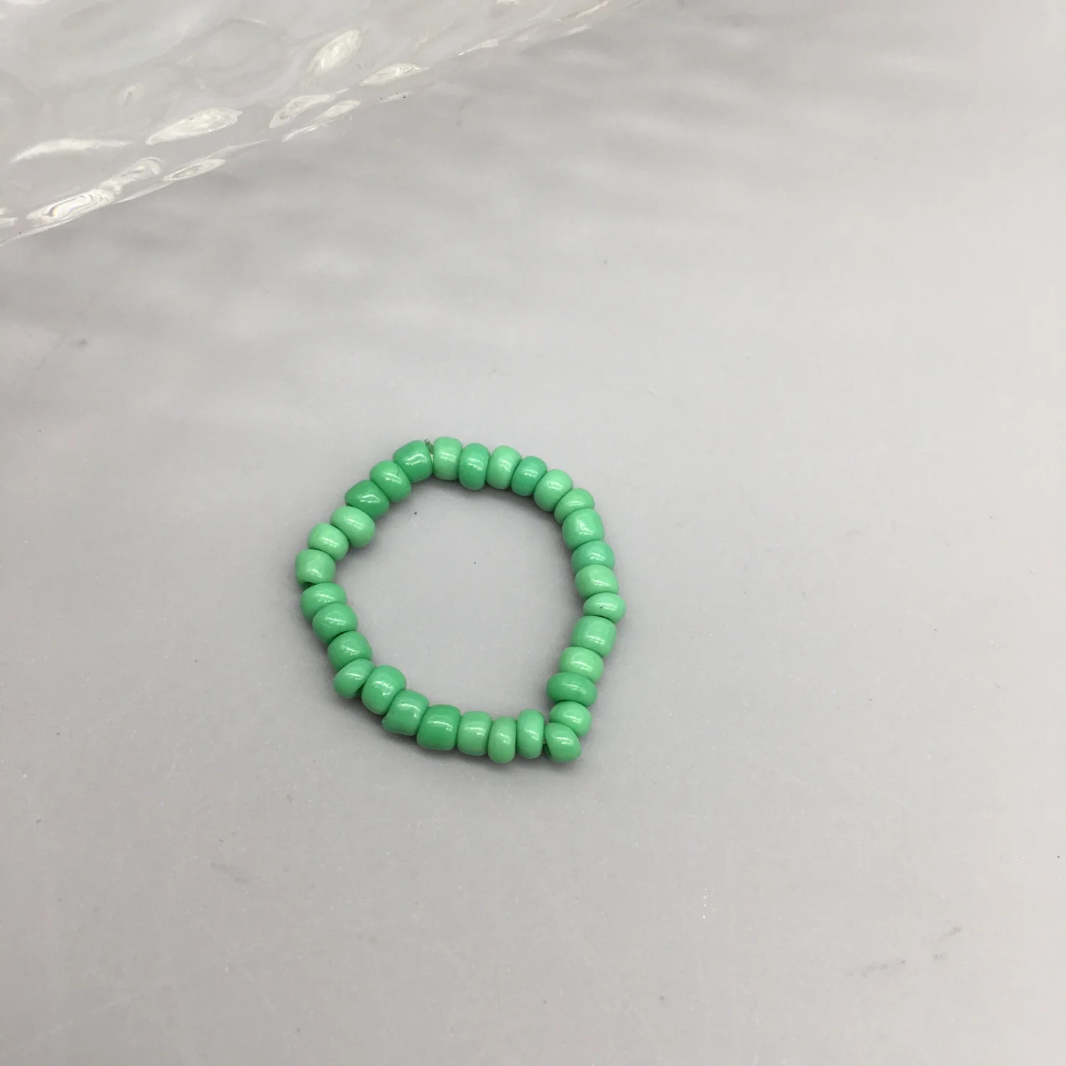 Bague En Perle De Rocaille Verte 2
