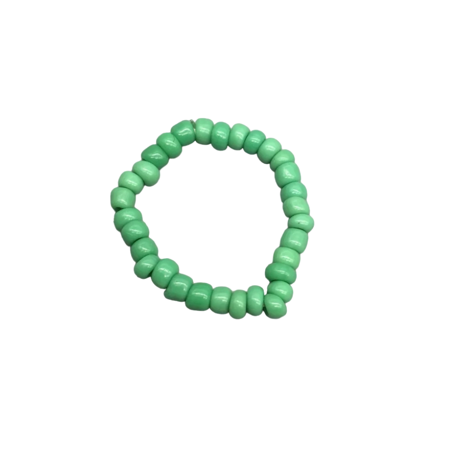 Bague en perle de rocaille verte