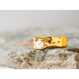 Bague or et perle