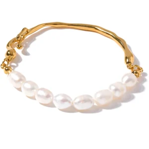 Bracelet perle jonc or