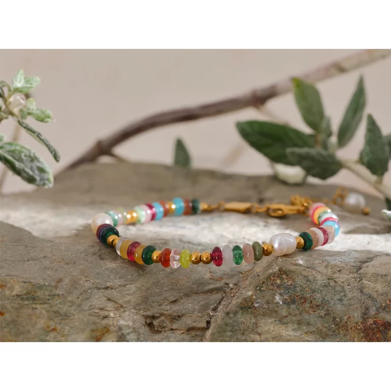 Bracelet perle et pierres naturelles (2 perles)