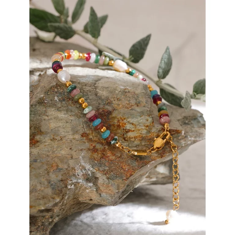 Bracelet perle et pierres naturelles (2 perles)