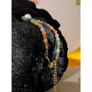 Bracelet perle avec pierres naturelles et or (1 perle)