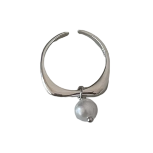 Bague perle design argent