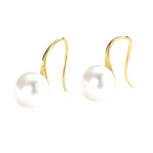 Boucles d'oreilles perles blanches nacrées et or