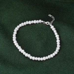 Bracelet perles blanches en argent