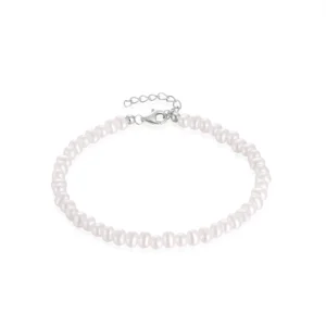 Bracelet perles blanches en argent