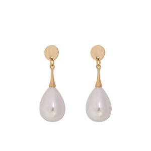 Boucles d'oreilles gouttes blanches dorées classiques