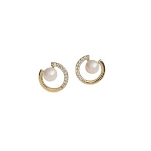 Boucles d'oreilles perles avec cercle et cristaux