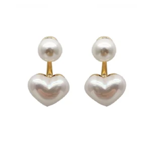 Boucles d'oreilles perles coeur fantaisie