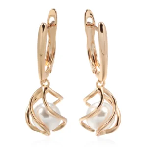 Boucles d'oreilles perles design enroulées