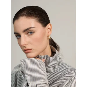 Boucles d'oreilles perles entremêlées dorées