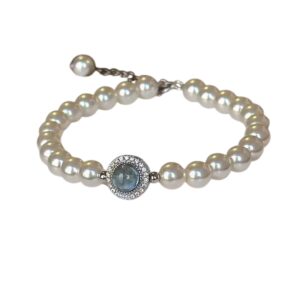 Bracelet perles multiples avec bille bleue