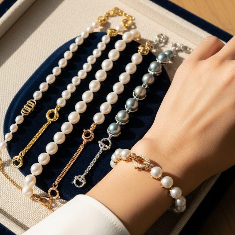 Découvrez des idees bracelet perles pour sublimer chaque instant. Perles d’eau douce, Akoya ou du Pacifique, montures élégantes et finitions intemporelles. Inspirez élégance et savoir-faire: un bracelet perles qui raconte lumière, féminité et héritage, pour toutes les occasions.
