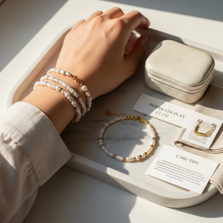 idee bracelet perle heishi : inspiration signée Élise, experte en bijoux de perles. Découvrez comment associer brillance nacrée et montures délicates, choisir les nuances et entretenir votre bracelet pour un look élégant et intemporel.