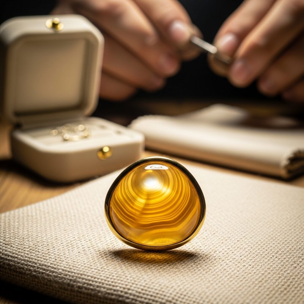 agate jaune: pierre chaude et lumineuse, symbole d’élégance naturelle. Découvrez ses nuances dorées, ses reflets nacrés et les montures qui la subliment. Bijoux raffinés et conseils d’entretien — l’art d’allier lumière et savoir-faire par Élise.