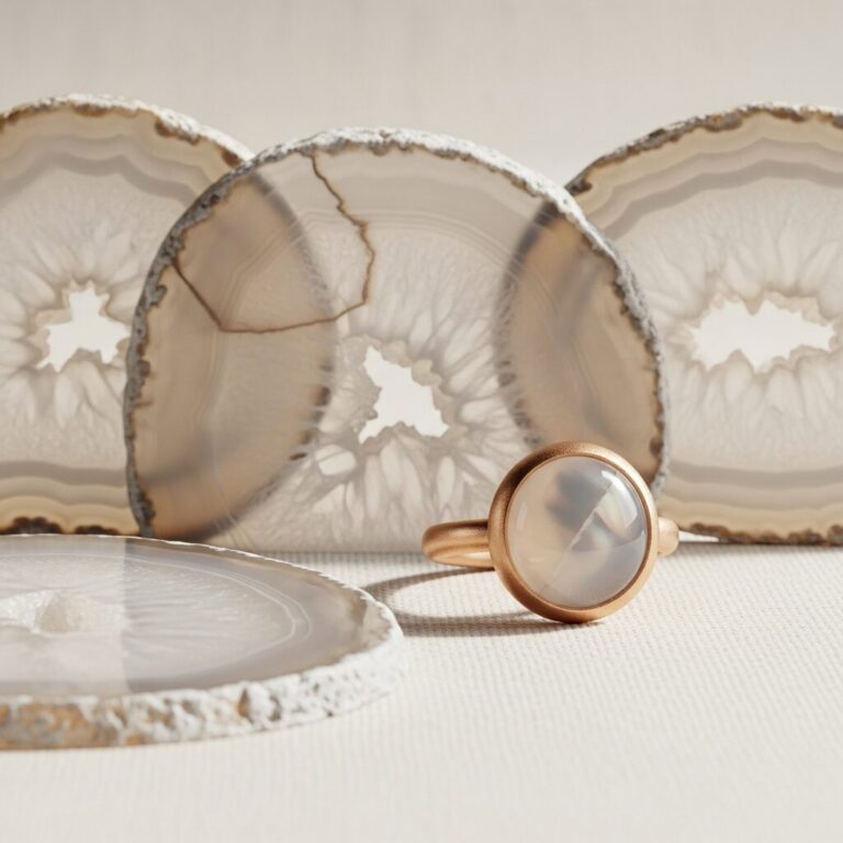 Découvrez l’agate blanche, pierre fine lumineuse et pure, symbole d’élégance et d’équilibre. Explorez son origine, ses nuances délicates et nos conseils d’entretien pour préserver son éclat. Idéale dans des bijoux intemporels, elle apporte sobriété et raffinement à toutes les femmes.