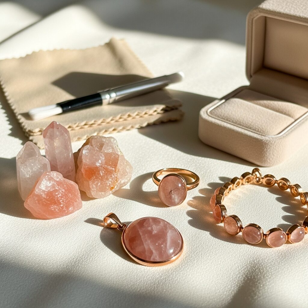 Élise vous invite à découvrir l’aventurine rose : signification, énergie apaisante et éclat délicat. Apprenez ses nuances, ses usages en joaillerie et des conseils d’entretien pour sublimer vos bijoux avec élégance et sens.