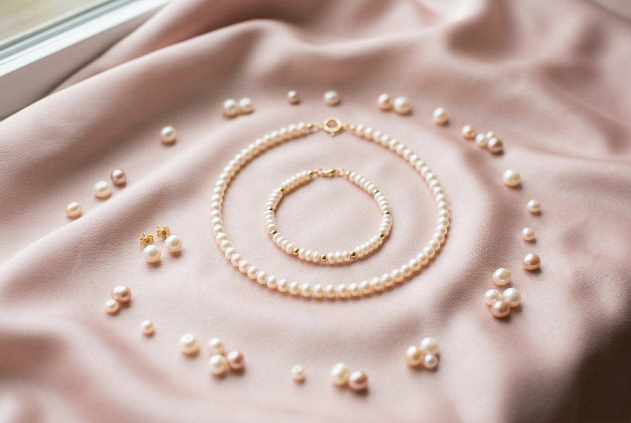 Bijoux perles demoiselle d'honneur : harmonie et style - illustration