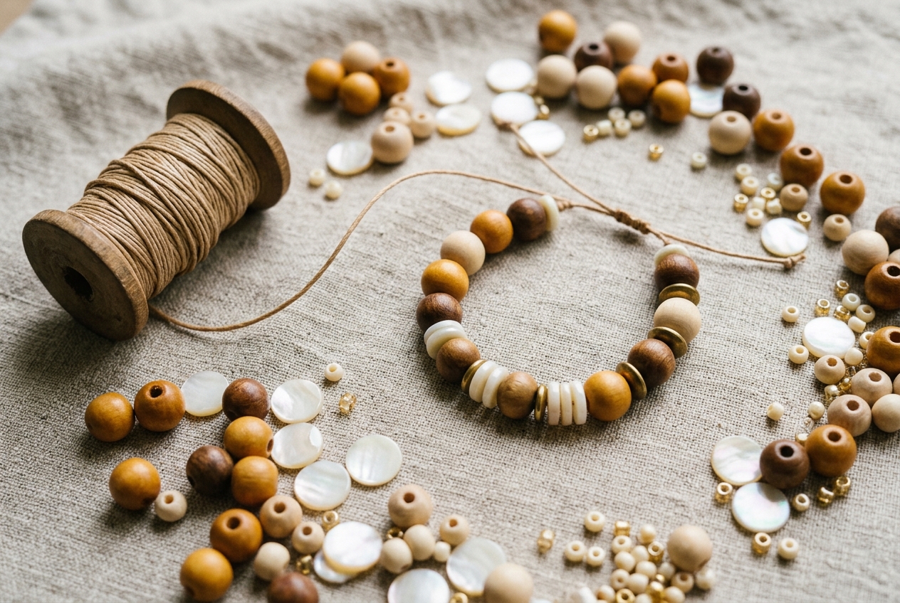 Perles en bois - illustration