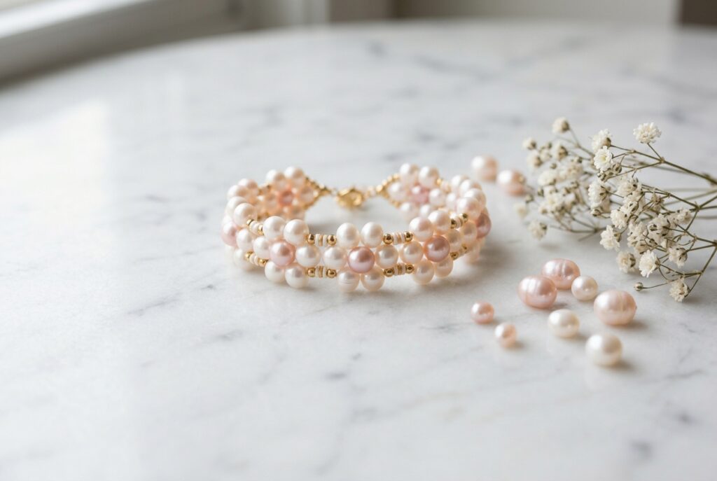 Bracelet fleur perle - illustration